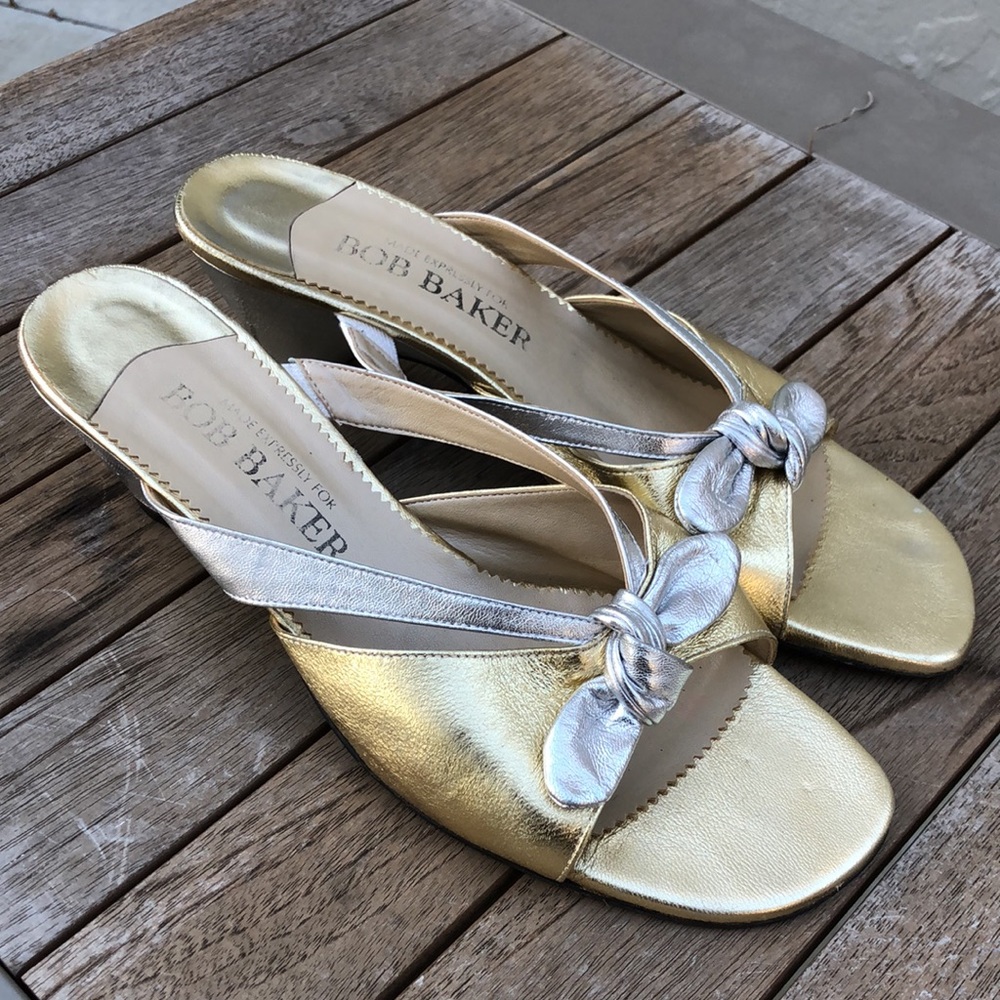 BOB BAKER Gold & Silver Leather Sandals